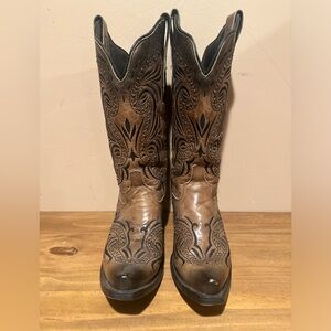 Whiskey Brown Snip Toe Cowgirl Boots